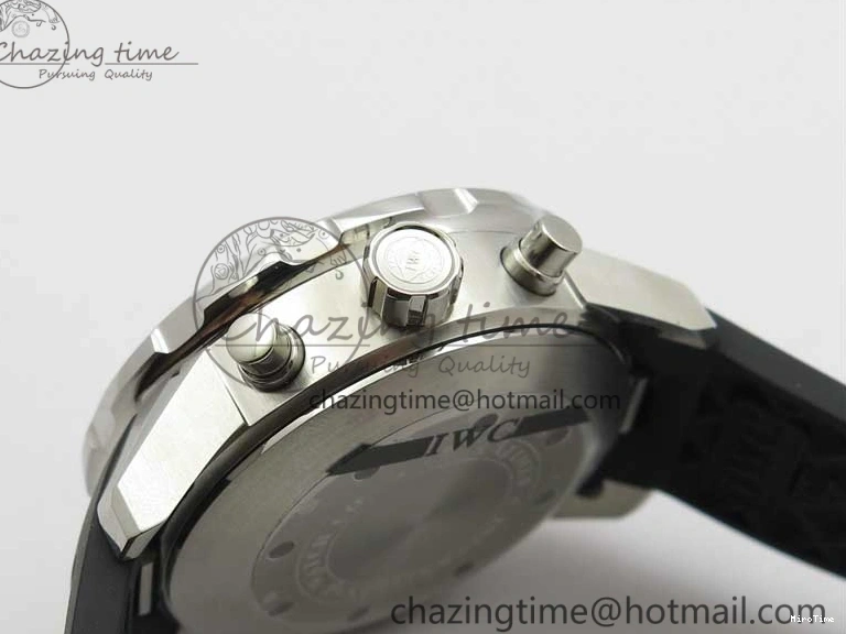 MIROTIME 0117 Aquatimer Chrono IW376702 SS BLS 1:1 Best Edition Black Dial on Black Rubber Strap A WellDesigned 7105